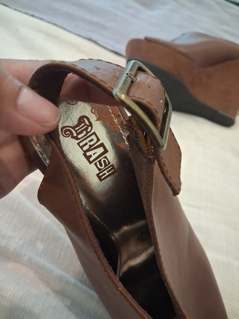 NWOT Brash Wedge Peep-Toe Slingback Heel - Brown Woman Size 8